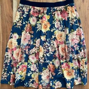 Navy Floral Skirt (M)